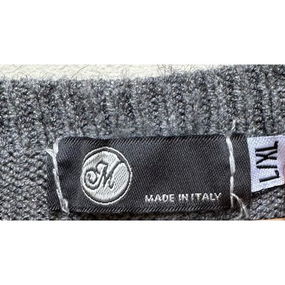 Made in Italy Gray Crewneck Long Sleeve Sweater Medium - Picture 2 of 6